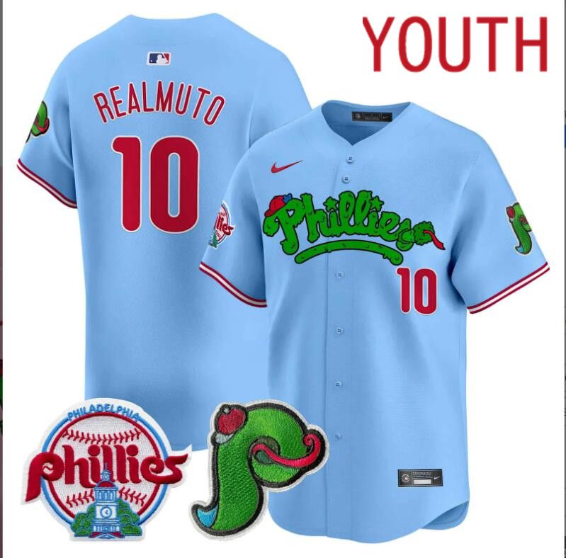 Youth Philadelphia Phillies #10 Realmuto blue Limited 2024 MLB Nike jersey->youth nfl jersey->Youth Jersey